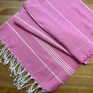 Toalla turca Peshtemal - Toalla de baño morada - Toalla rosa y verde - Toalla de baño 100 % algodón - Toalla marrón - Toalla de playa - Peshtemal grande de rayas para vacaciones