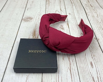 Burgundy Padded Headband: Elegant Wine-Colored Hair Accessory