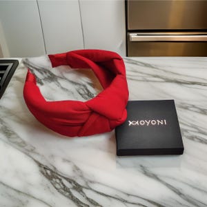 Red Knotted Headband for Women-Boho Chic Hair Accessory