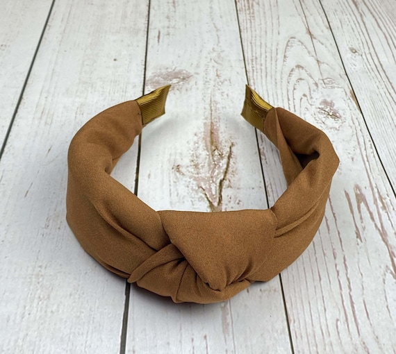 Stylish Brown Headband Woolen Fabric Padded Headband Rounded Shape Autumn Glam  main image 3