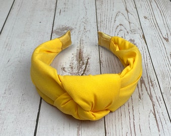 Light Yellow Headband for Women - Wide Padded Hairband, Elegant & Comfortable Accessory