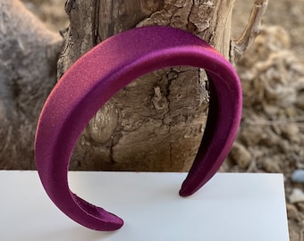 Elegante fascia imbottita color prugna viola per donna - Elegante accessorio per capelli