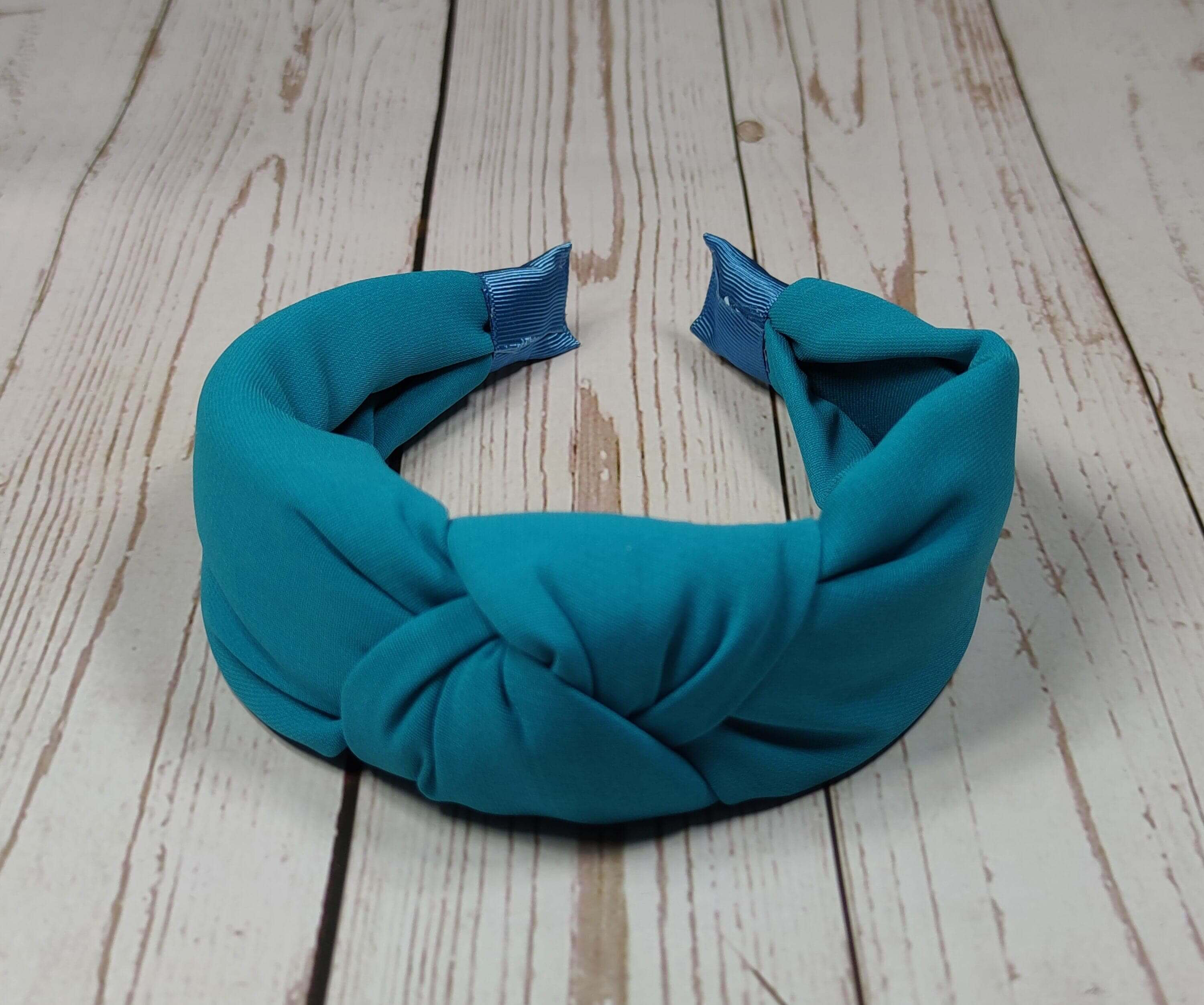 Turquoise Knotted Padded Headband for Women-bright Blue  display picture 3