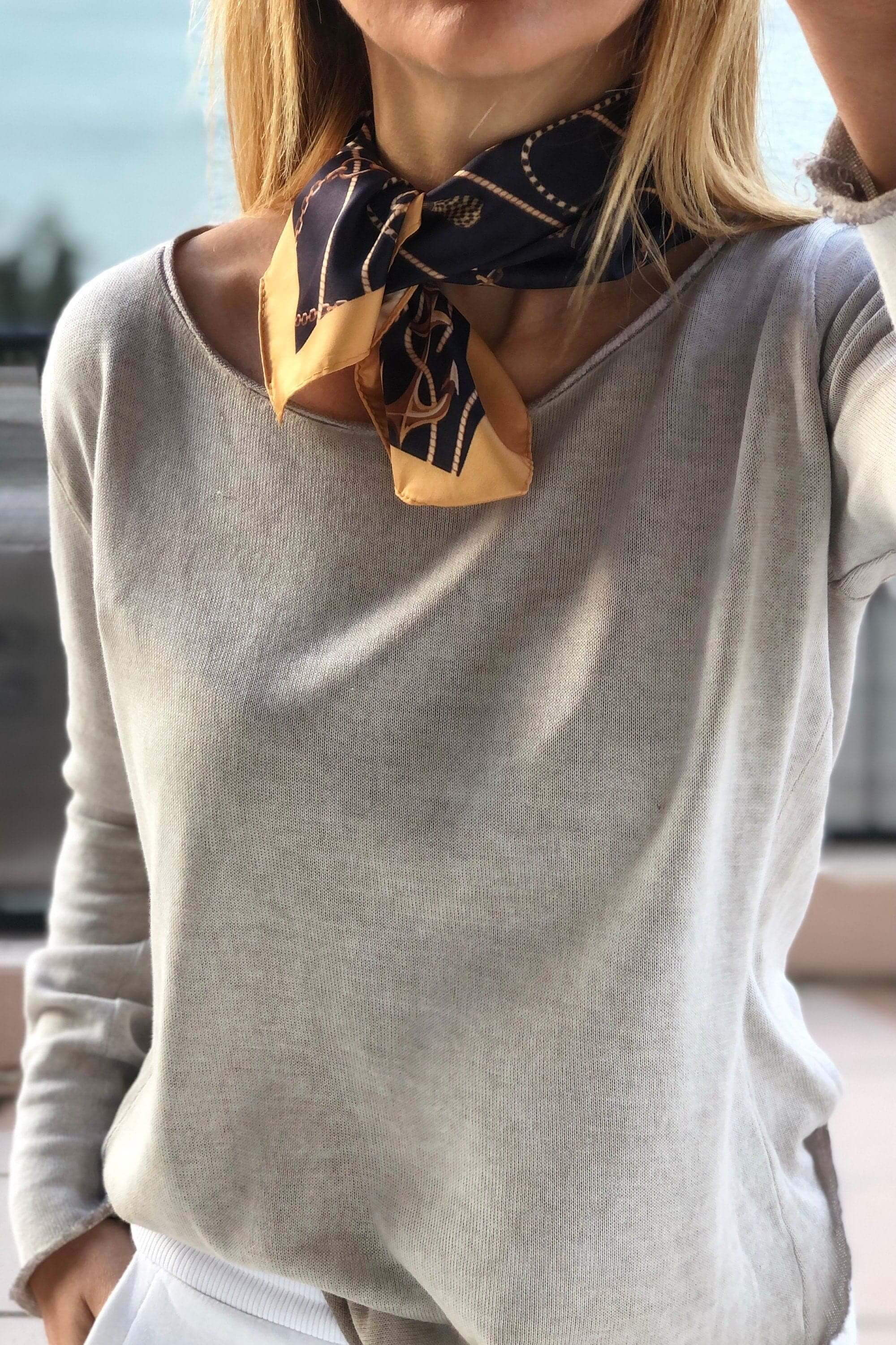 ◇DAKS◇ Navy chain pattern long silk scarf DCSC5E011N2 DAKS Men's Silk Ascot Tie, Chain Pattern Silk Scarf, Blue