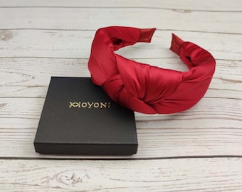 Stilvolles und bequemes, leuchtend rotes Satin-Stirnband mit Polsterung für Frauen – perfektes Geschenk für sie!
