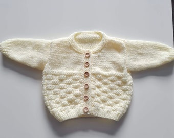 Yellow Hand Knitted Baby Cardigan