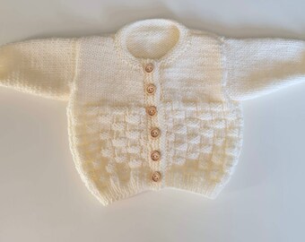 Cream Hand Knitted Baby Cardigan