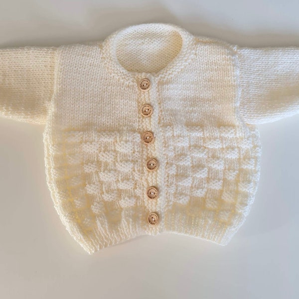 Cream Hand Knitted Baby Cardigan