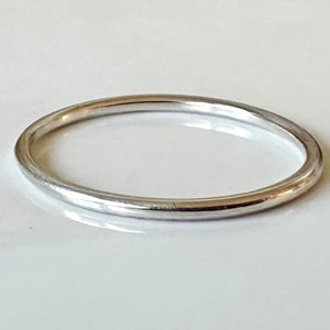 Handmade Sterling Silver Stacking Ring: Plain Minimalist Band.