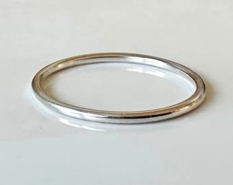 Handmade Sterling Silver Stacking Ring: Plain Minimalist