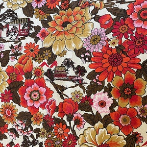 1970s Chinoiserie Fabric For Pillows and Curtains
