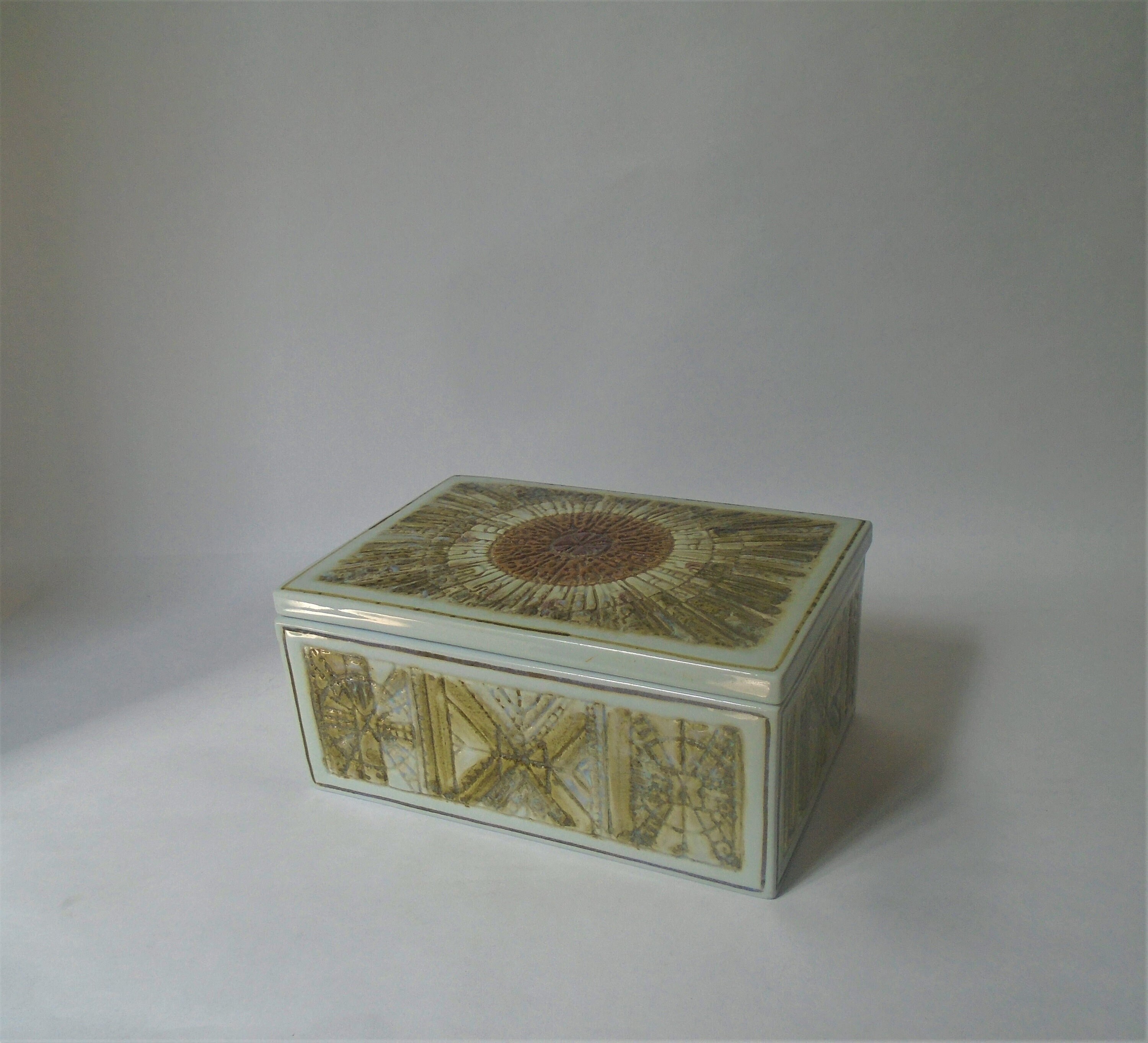 Porcelain Box by Kari Christensen for Aluminia Denmark 1966 Hand