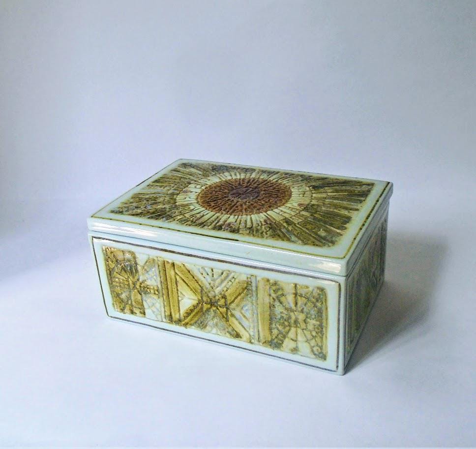  　Kari Christensen box Porcelain Box by Kari Christensen for Aluminia Denmark 1966 Hand