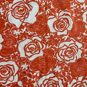 Vintage Rose Print Pique Cotton Fabric