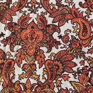 Vintage 1960s-70s Damask Print Linen Fabric “Monte Carlo” by Waverly  101+ Inches