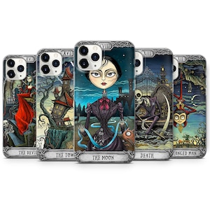 Dark Mansion Tarot Handyhülle, Witchy iPhone Hülle für iPhone 14 13 12 11 XR 7 8+ Samsung Galaxy S23 S22 S21FE S20 A13 A53 Pixel 7 6 5 4 3 2