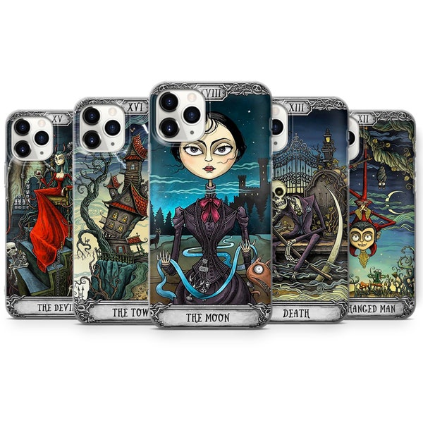 Dark Mansion tarot telefoonhoesje, Witchy iPhone Cover voor iPhone 14 13 12 11 XR 7 8+ Samsung Galaxy S23 S22 S21FE S20 A13 A53 Pixel 7 6 5 4 3 2