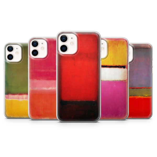 Rothko telefoonhoesje pictogram cover voor Pixel 7 Pro 6A 5 4 3 2 iPhone 14 13 12 Pro 11 XR voor Samsung S21FE S22 5G S22 Ultra A71 A72 A73 A53 Note 20