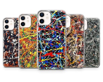 Pollock Phone Case Abstract Expressionist Cover for iPhone 14 13 12 11 XR XS X 7 8 Samsung S23 S22 S21 S20 A12 A51 A52 A53 A70 Pixel 7 6 5 4