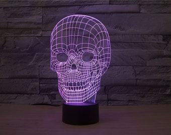 led skull table lamp
