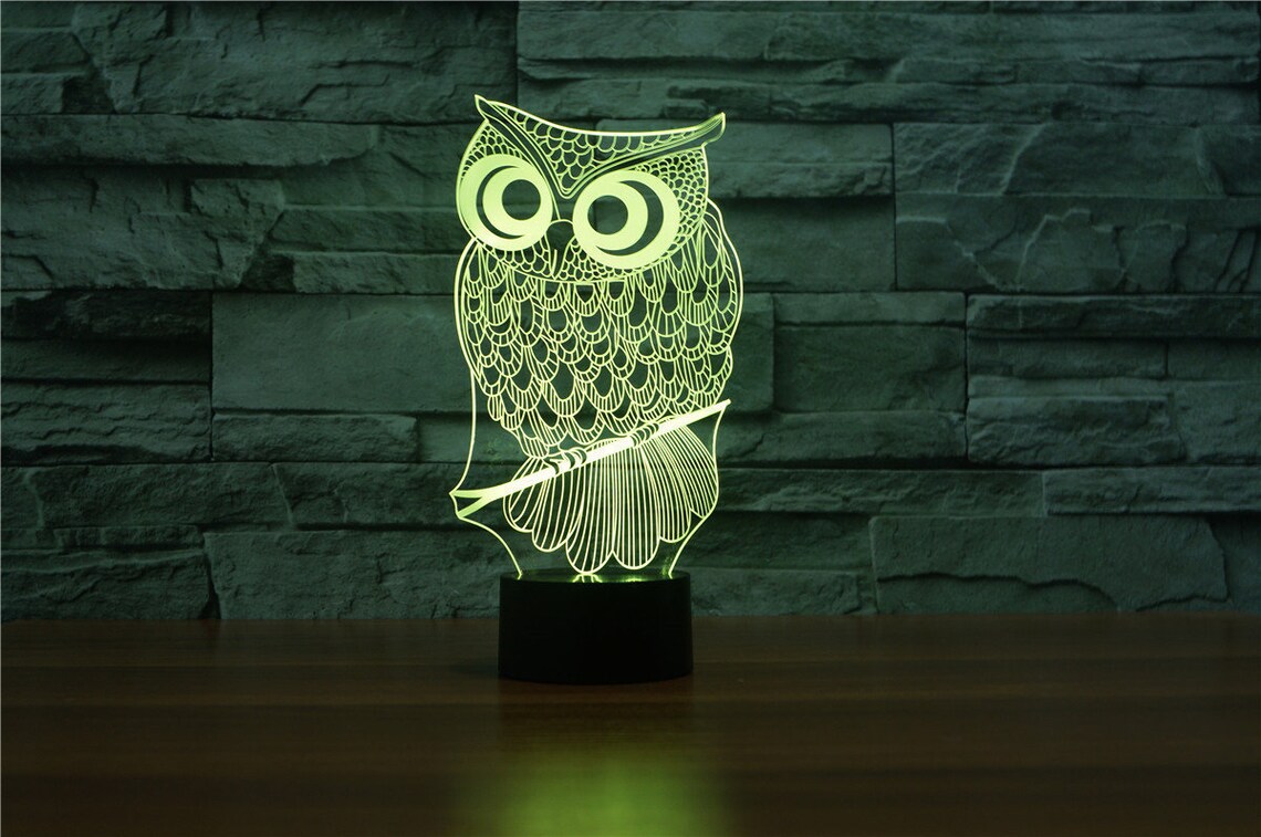 High Quality 3D LED Owl Lamp. Great for Gifts Etsy