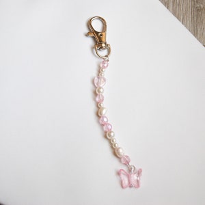 Pink Butterfly Keychain/phone Charm - Etsy