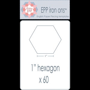 Hexagon  1&quot;- EPP templates - Cut Files for English Paper Piecing | SVG | DXF | Cricut | Silhouette | Patchwork | Quilting - instant download