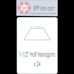 Half Hexagon 1-1/2&quot; - EPP Templates Cut Files for English Paper Piecing | SVG | DXF |Cricut|Silhouette|Patchwork|Quilting - instant download