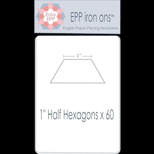 Half Hexagon 1&quot; - EPP Templates - Cut Files for English Paper Piecing | SVG | DXF | Cricut |Silhouette|Patchwork|Quilting - instant download