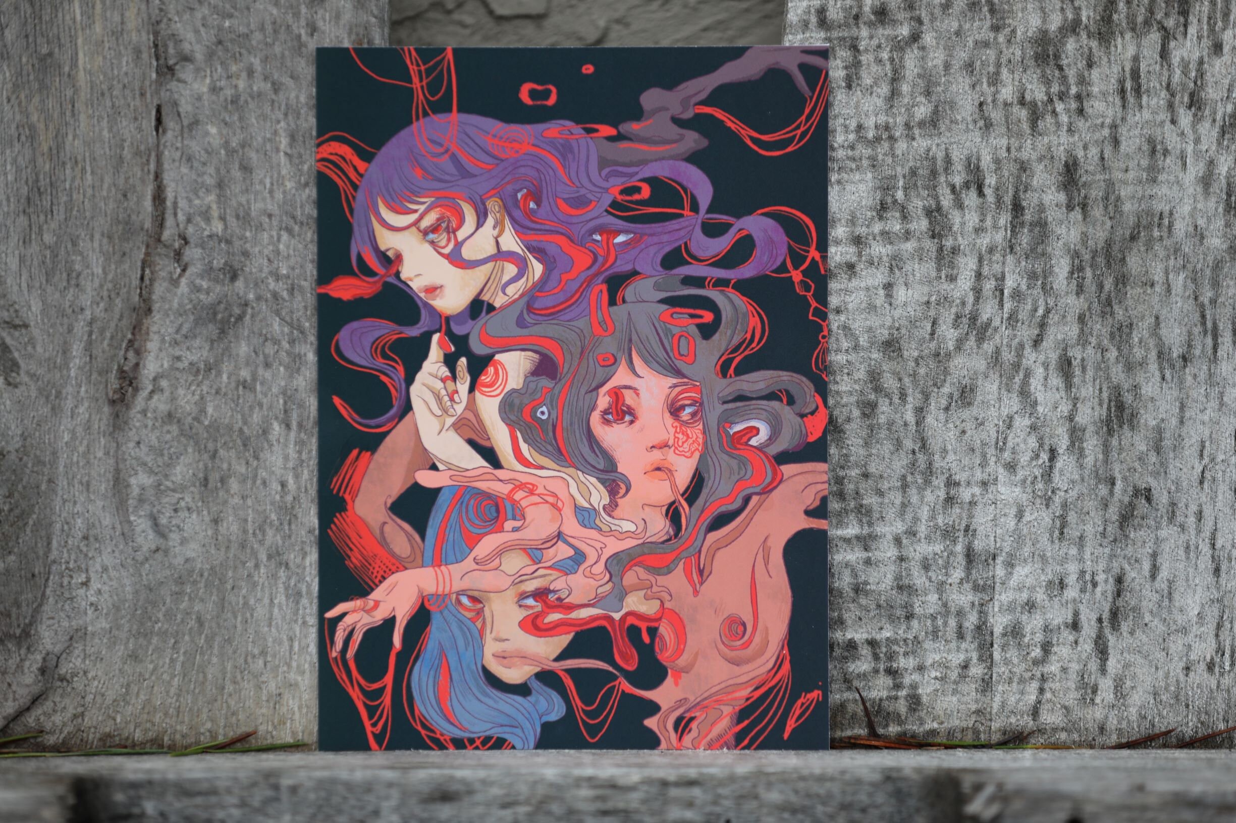 Dissolve | Dark Art Print | Abstract illustration | Anime girl style …
