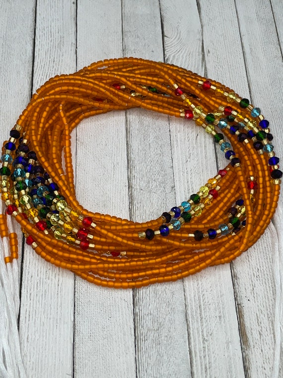 Chakra Waist Beads - Traditional African (tie on) waistbeads - Beautiful Crystal belly chains ON SALE - Luxe Adornments - Gift for her