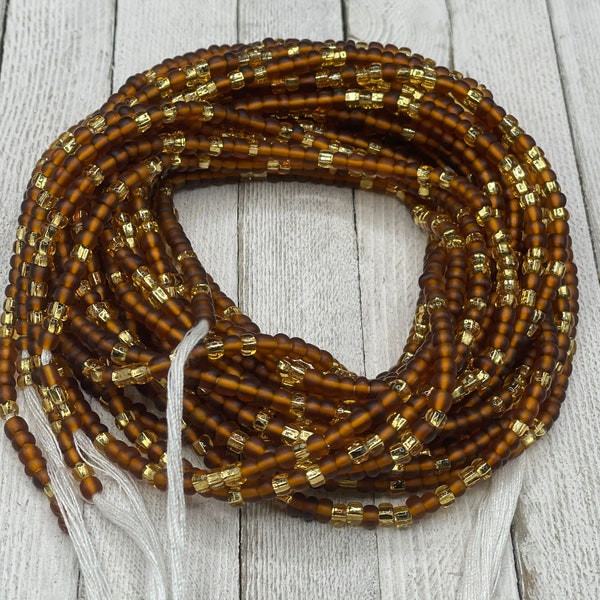 Tie-On African Waist bead - Handmade to order w/glass beads -  Luxe Adornments - multiple colors - gift for Self Love - gold belly chain