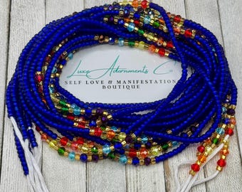 Chakra Tie On Waist Beads - Crystal belly beads - Permanent Body Chain - Luxe Adornments - Gift for her - Self Love - Balance