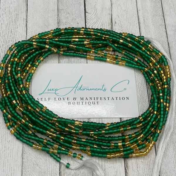 Touch of Gold Tie-On Waist Beads - handmade to order - multiple colors - weight loss tracker - Luxe Adornments - gift for her - on sale