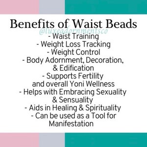 Genuine Amethyst Healing Waist Beads set w/Hematite & Black Jasper - Waist Bead - gift for her - self love jewelry - Weight loss tracker image 8