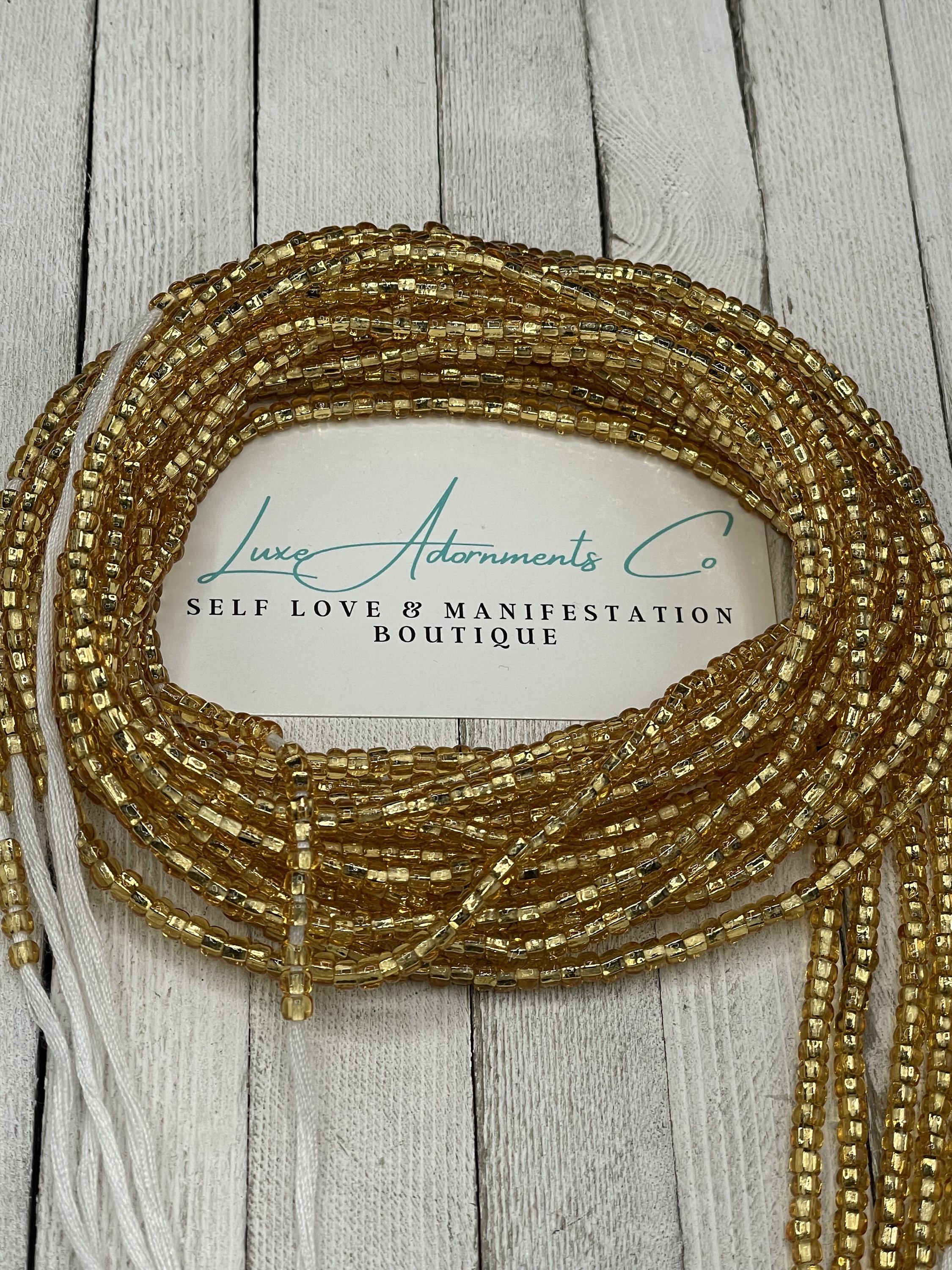 Waist Beads - Tie On Belly Chain - handmade on cotton thread - solid colors - luxe adornments - permanent body jewelry - waist chains