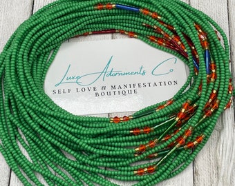 Colorful Tie-On Waist Beads | Black Owned | African Waist Beads | Weight Loss Tracker | Handmade Manifestation Gift for her | Belly Chain