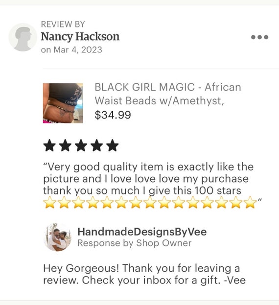 BLACK GIRL MAGIC African Waist Beads W/amethyst, Hematite, Jasper