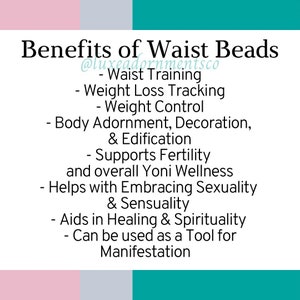 BLACK GIRL MAGIC - African Waist Beads w/Amethyst, Hematite, Jasper, & Large Ankh Charm - Luxe Adornments - Afrocentric body jewelry gift image 7