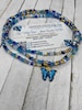 Blue & Gold Waist Beads w/Blue Butterfly Charm - waistbeads handmade to order w/clasp - gift for her ON SALE - Luxe Adornments - removable 