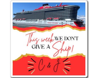 Personalizable Cruise Door Magnets, Virgin Voyages Ship Magnet, Nautical Refrigerator Decor, Funny Cruise Gift, Customizable Cabin Door Sign