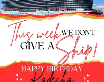 Personalizable Cruise Door Magnet, Virgin Voyages Ship Magnet, Nautical Refrigerator Decor, Funny Cruise Gift, Customizable Cabin Door Sign