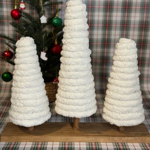 Yarn Tree Trio - Christmas Decor - Farmhouse Christmas Decor - Neutral Holiday Decor - Cozy Home Decor - Yarn Trees