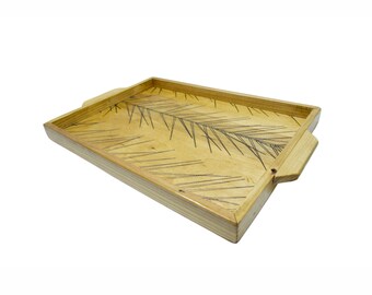 wooden handmade, naturally designed ottoman tray made of beech