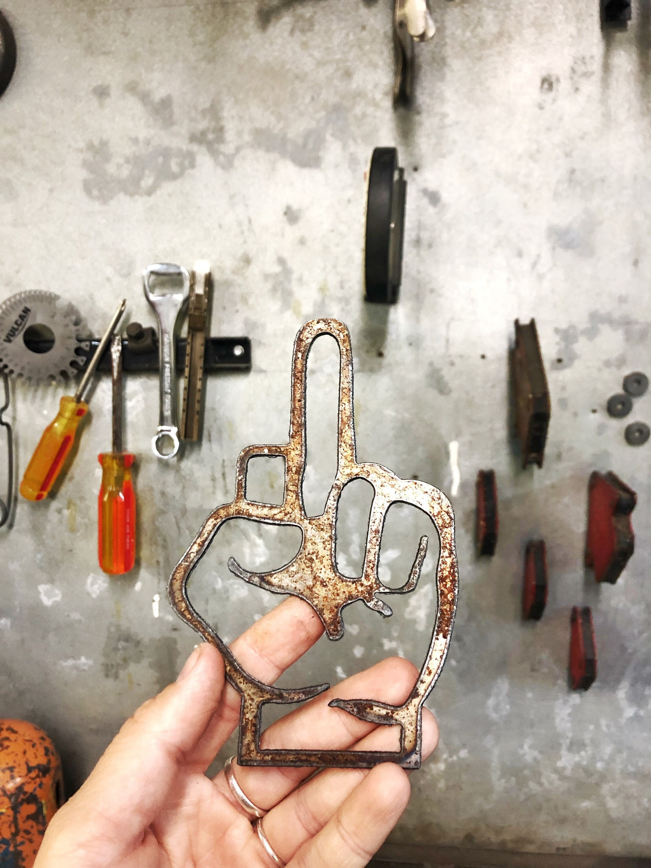 Metal Middle Finger Metal Cutout Sign Gag Gift Funny | Etsy