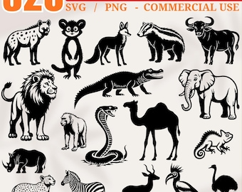 Safari Animals Standing bundle SVG for Cricut Crafts Shirts Decals instant downloads