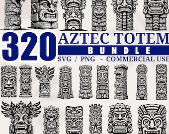 Aztec Totem Bundle SVG Files – Unique Tribal Designs for Cricut and Laser Cut Crafts – Instant Downloads