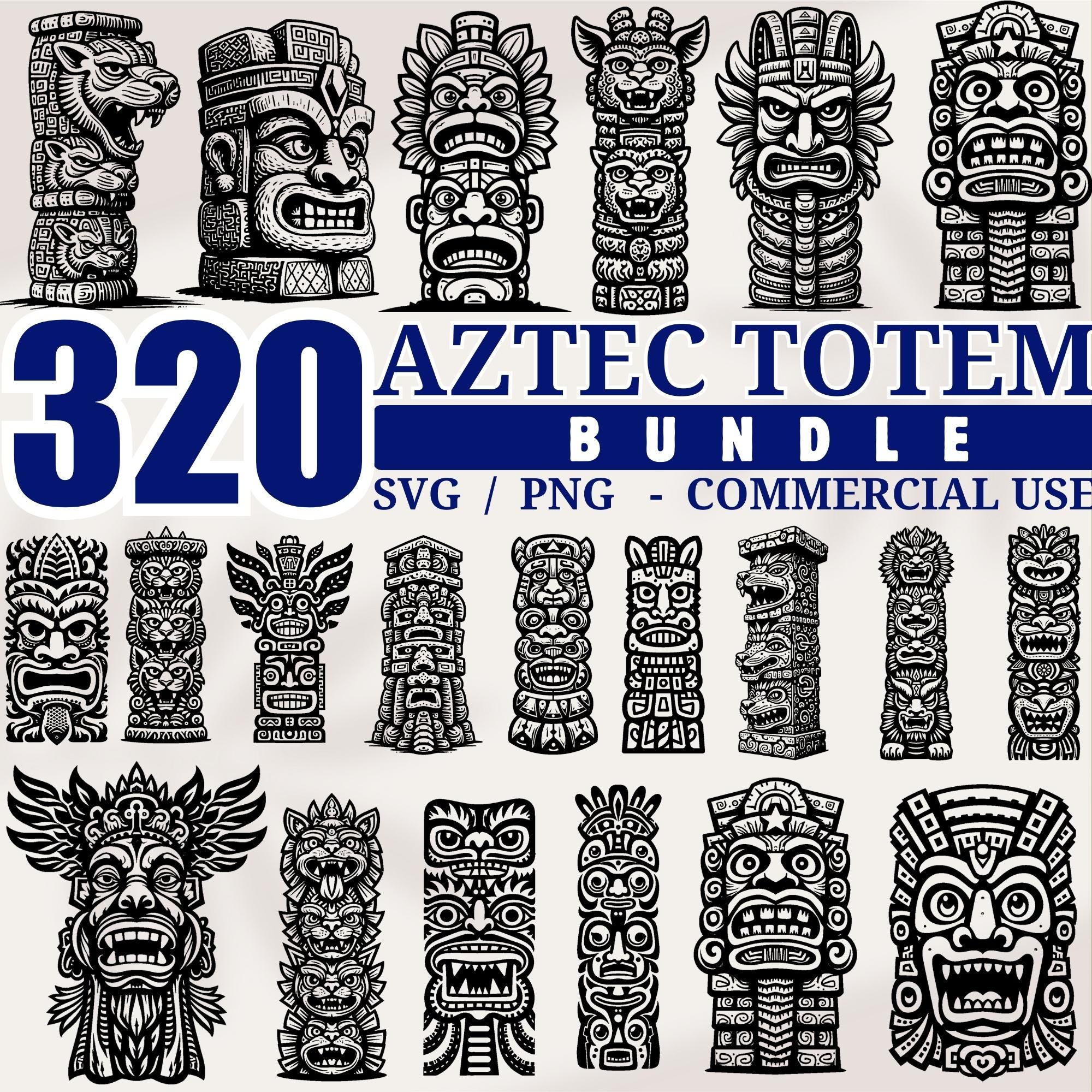 Aztec Totem Bundle SVG Files – Unique Tribal Designs for Cricut and ...