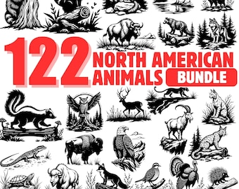 North American Wildlife SVG Bundle: Forest Animals (Digital Download)
