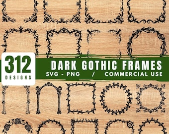 Dark Gothic Frames Laser Engrave Files Bundles – SVG Files for Cricut & Laser Cutting – Instant Downloads
